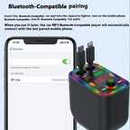 Y6 Retractable Cable EQ Adjustment Bluetooth FM Transmitter Car Charger MP3 Player