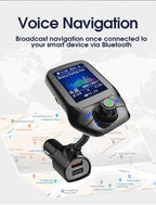 T43 Car Bluetooth Mp3 Multi-function Large Color Screen QC3.0 Bluetooth Car Charge Lossless Car Bluetooth Player