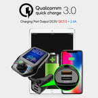 T43 Car Bluetooth Mp3 Multi-function Large Color Screen QC3.0 Bluetooth Car Charge Lossless Car Bluetooth Player