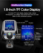 T43 Car Bluetooth Mp3 Multi-function Large Color Screen QC3.0 Bluetooth Car Charge Lossless Car Bluetooth Player