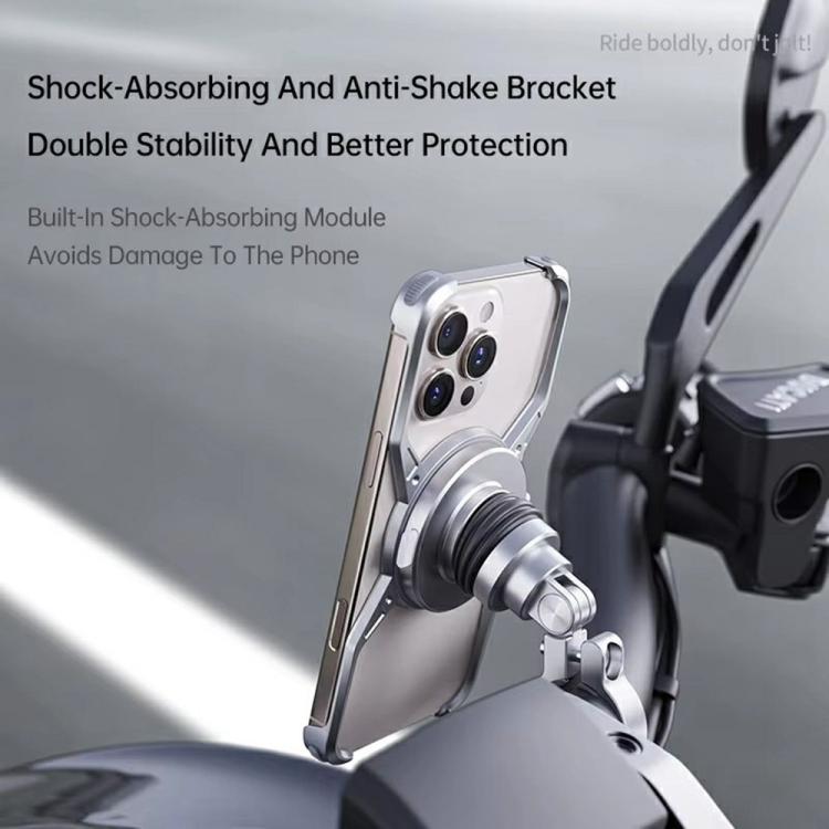 For iPhone 16 Series Z10 Anti Shake Cycling Bracket Motorcycle Mount Magnetic Phone Holder