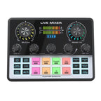 V9 Dual DSP Chip Noise Reduction Live Streaming Sound Card Audio Mixer