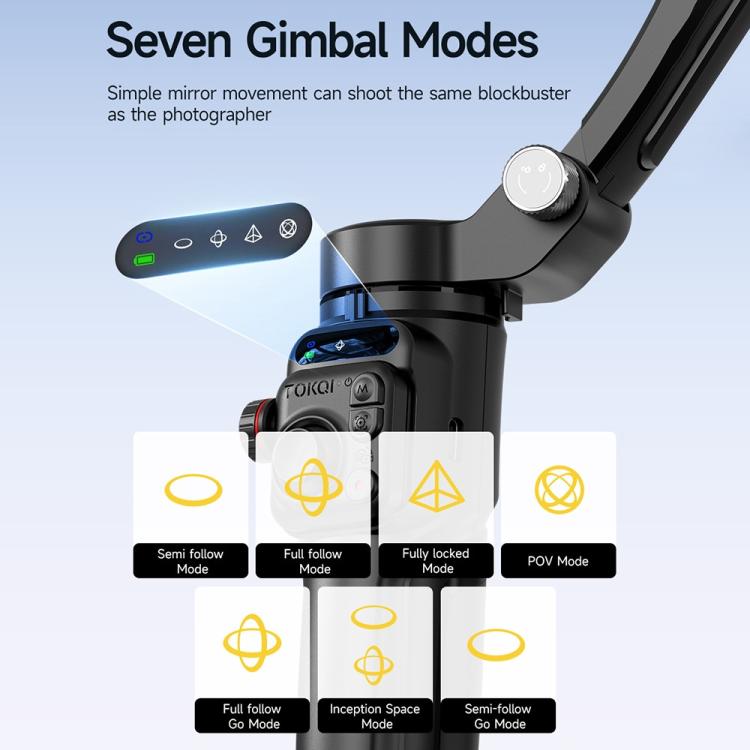 M06 Portable Folding Handheld Gimbal Stabilizer AI Face Tracking Selfie Stick with Magnetic Fill Light
