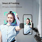 M06 Portable Folding Handheld Gimbal Stabilizer AI Face Tracking Selfie Stick with Magnetic Fill Light