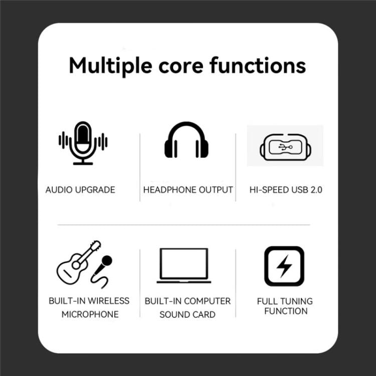 T02 USB External Sound Card Studio Audio Mixer for Live Streaming Recording Singing Instruments