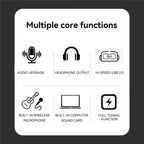 T02 USB External Sound Card Studio Audio Mixer for Live Streaming Recording Singing Instruments