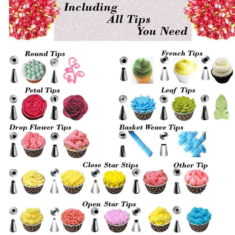 106 in 1 Cake Turntable Set Stainless Steel Decorating Mouth Cake Decorating Baking Tool