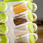 16pcs / Set Seasoning Cans Pepper Salt Cruet Plastic Bottle Kitchen Spice Jar Pepper Shaker Box Spice Rack Set