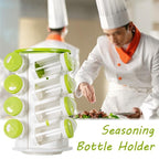 16pcs / Set Seasoning Cans Pepper Salt Cruet Plastic Bottle Kitchen Spice Jar Pepper Shaker Box Spice Rack Set