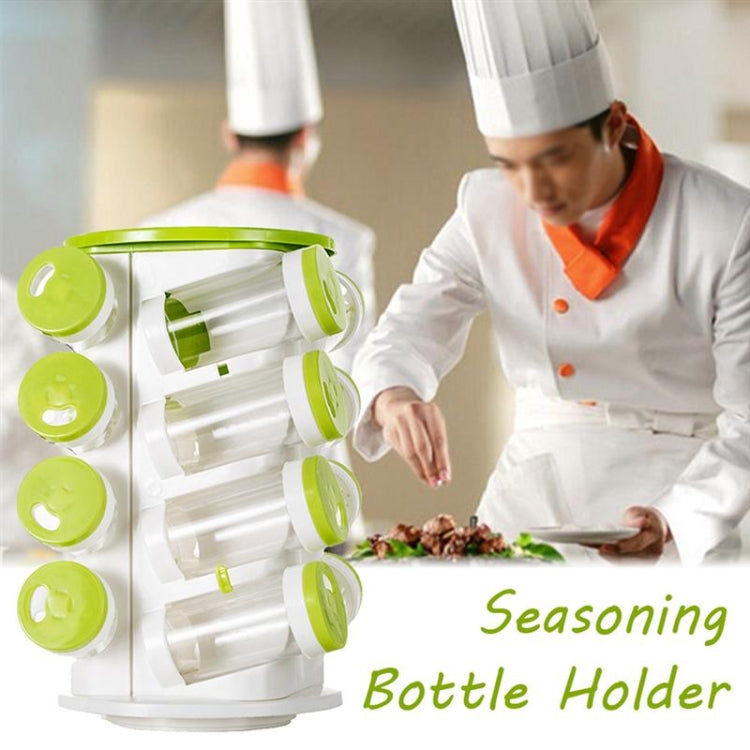 16pcs / Set Seasoning Cans Pepper Salt Cruet Plastic Bottle Kitchen Spice Jar Pepper Shaker Box Spice Rack Set