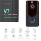 V7 1080P Full HD Weather Resistant WiFi Security Home Monitor Intercom Smart Phone Video Doorbell, Support Two-way Audio, PIR Motion Detection, Night Vision