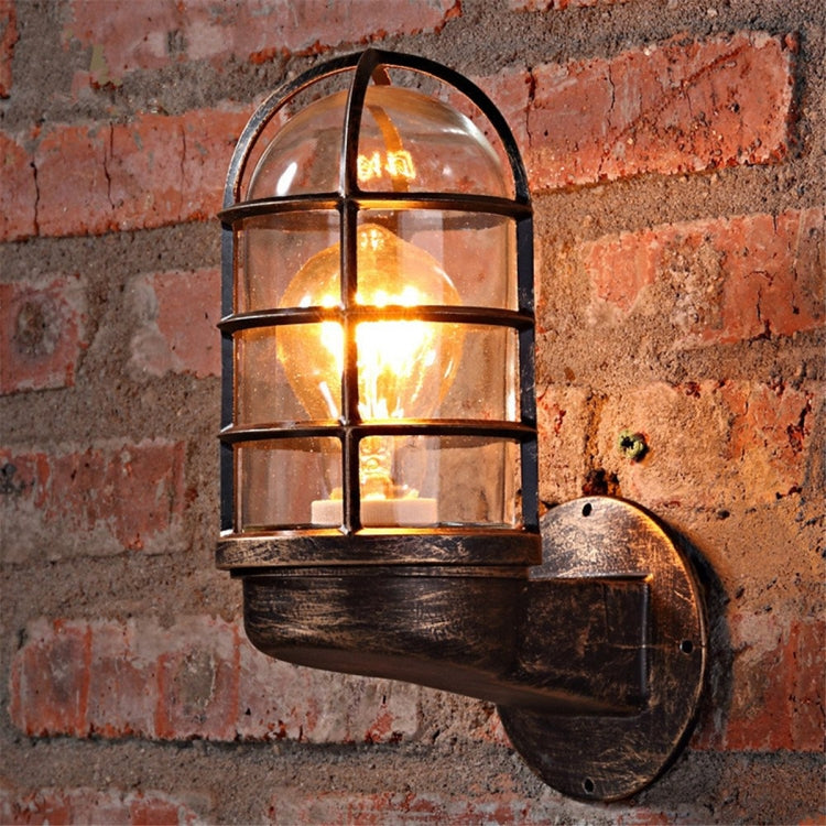 Retro Industrial Cage Wall Lamp Attic Interior Lighting Iron Copper Wall Lamp without Bulb