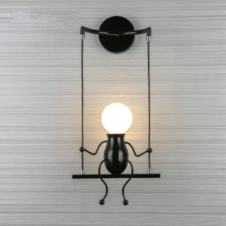 E27 LED Personality Creative Retro Wrought Iron Villain Wall Lamp without Bulb