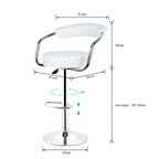 Leather Swivel Chair Height Adjustable Stainless Steel Bracket Bar Chair