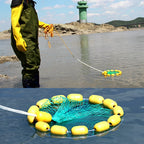 Outdoor Buoyancy Fishnet 3 Circle Fold Portable Fish Cage Multi-Float Sea Fishing Net