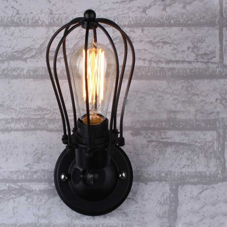 Retro Double Head Grapefruit Wrought Iron Antique Restaurant Corridor Aisle LED Wall Lamp