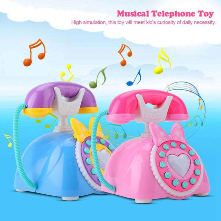 Child Simulation Retro Telephone Light Music Cartoon Early Education Puzzle Musical  Toys