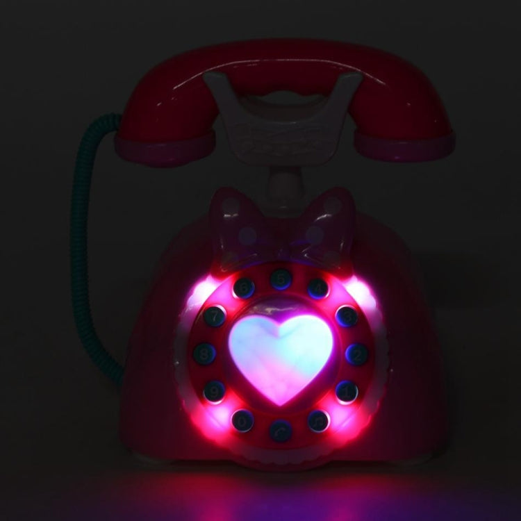 Child Simulation Retro Telephone Light Music Cartoon Early Education Puzzle Musical  Toys