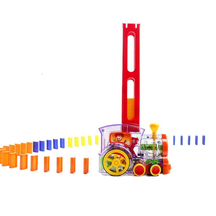 Puzzle Domino Car Electric Train With Sound And Light Music Automatic Licensing Electric Car Toy