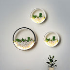 Living Room Background Wall Bedroom Bedside Round Succulent Garden Decorative Wall Lamp