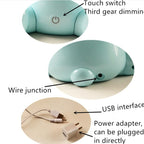 Fashion Cute Cartoon Rabbit LED 3-modes Dimming Touch Control Bedside Lamp, US Plug