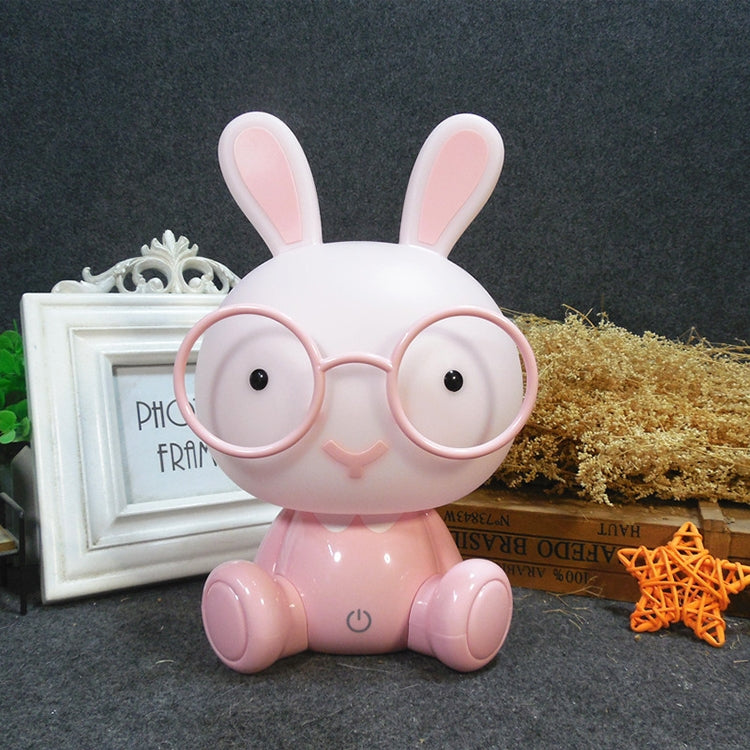 Fashion Cute Cartoon Rabbit LED 3-modes Dimming Touch Control Bedside Lamp, US Plug