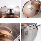 Si Gang 24CM Stainless Steel Drum-shaped Large-capacity Extra Thick Soup Pot