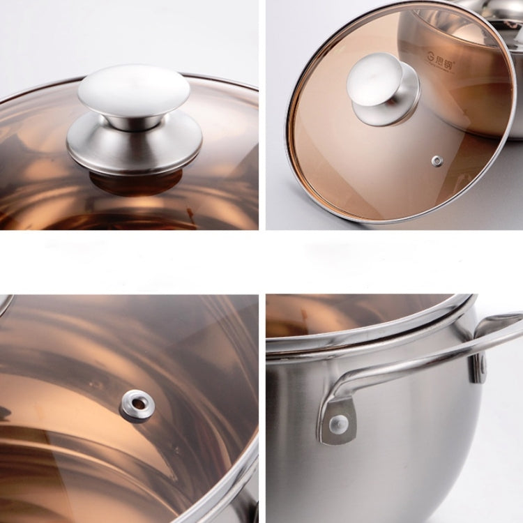 Si Gang 24CM Stainless Steel Drum-shaped Large-capacity Extra Thick Soup Pot