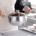 Si Gang 24CM Stainless Steel Drum-shaped Large-capacity Extra Thick Soup Pot