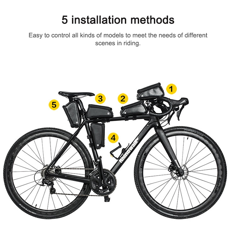 Rhinowalk Bicycle Front Tube Bag Waterproof Mobile Phone Touch Screen Multi-function Bicycle Handlebar Bag