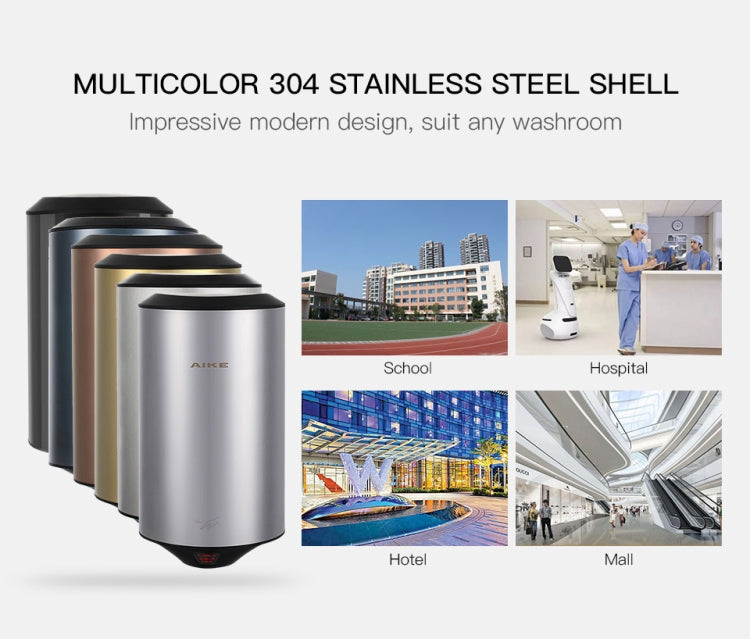 304 Stainless Steel Automatic SensorJet Hand Dryer High Speed Airflow for Home Hotel Airport Hands Drying Machine