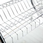 2 Tiers Kitchen Dish Drying Rack Drainer Dryer Tray Cultery Holder