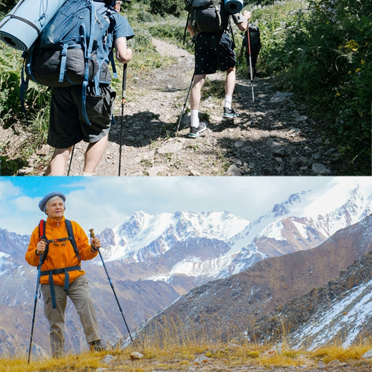 NECASIL Three-section Aluminum Alloy Straight Handle Retractable Trekking Trekking Pole