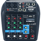 TU04 BT Sound Mixing Console Record 48V Phantom Power Monitor AUX Paths Plus Effects 4 Channels Audio Mixer with USB