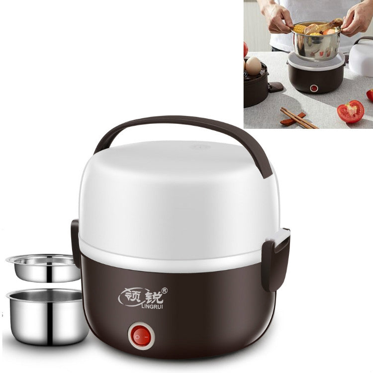LINGRUI Multi-Function Electric Lunch Box Electric Heating Insulation Cooking Mini Rice Cooker, CN Plug