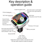 BC63 Colorful Car Card MP3 Player Multifunctional Bluetooth Receiver U Disk Charger Car Cigarette Lighter