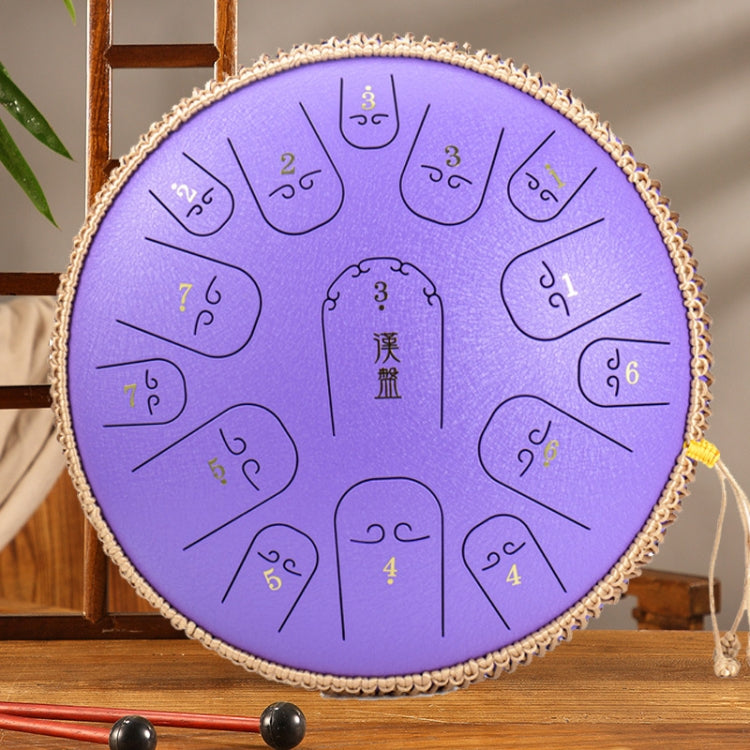 15-Tone Ethereal Drum 14-Inch Steel Tongue Drum Hollow Drum Sanskrit Drummer Disc
