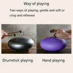 15-Tone Ethereal Drum 14-Inch Steel Tongue Drum Hollow Drum Sanskrit Drummer Disc