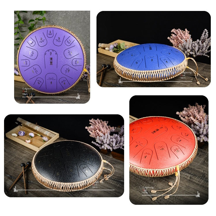 15-Tone Ethereal Drum 14-Inch Steel Tongue Drum Hollow Drum Sanskrit Drummer Disc