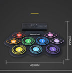 Hand-Rolled Drum Set Color Electronic Drum Lithium Battery Rechargeable Silicone Drum Set