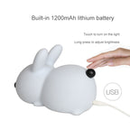 Silicone Rabbit LED Night Light USB Charging Dual-Tone Light Pat Light