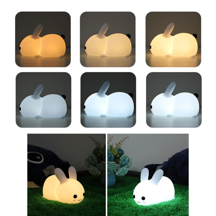 Silicone Rabbit LED Night Light USB Charging Dual-Tone Light Pat Light