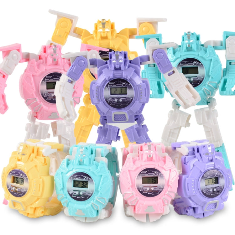 3 PCS Children Electronic Watch Cartoon Deformation Robot Toy Watch
