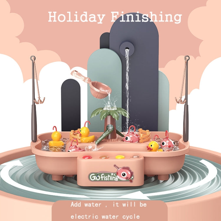 Play House Children Educational Electric Cycle Rotating Fishing Station Summer Water Game Toy Set