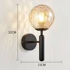 6102 Round Glass LED Wall Light Hotel Bedroom Bedside Living Room