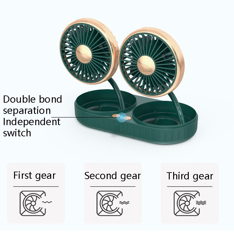 F303 Car USB Fan 12/24V Car Shake Head Fan