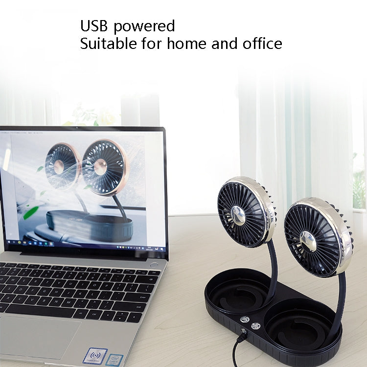 F303 Car USB Fan 12/24V Car Shake Head Fan