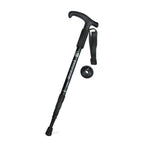 JUNGLELEOPARD Four-Section Curved Handle Aluminum Alloy Trekking Pole