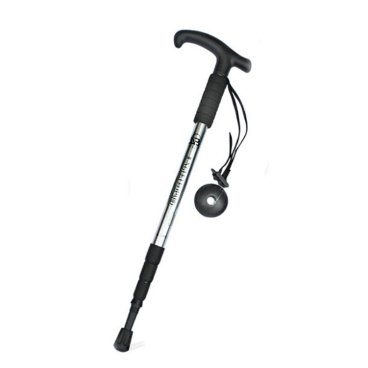 JUNGLELEOPARD Four-Section Curved Handle Aluminum Alloy Trekking Pole