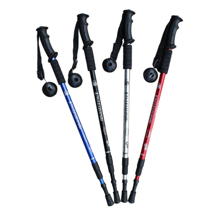 JUNGLELEOPARD 3-Section Straight Handle Aluminum Trekking Pole Multifunctional Walking Hand Crutches